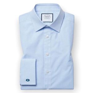 Charles Tyrwhitt Classic Collar Gingham Shirt - Sky